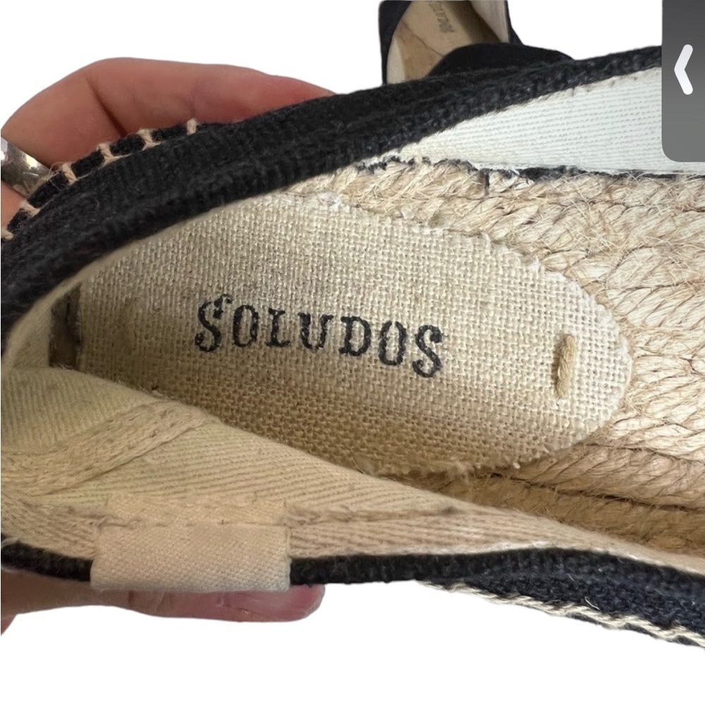 SOLUDO Champange Espadrille (Black) size 7.5 Very Gently Worn - Picture 4 of 7